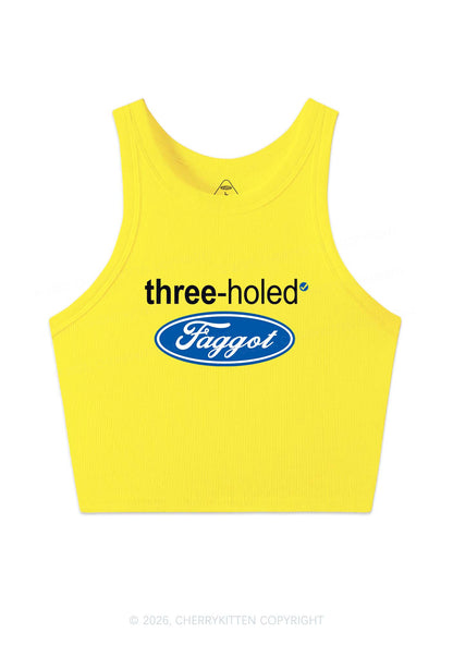 Three Holed Faggot Pride Y2K Crop Tank Top Cherrykitten