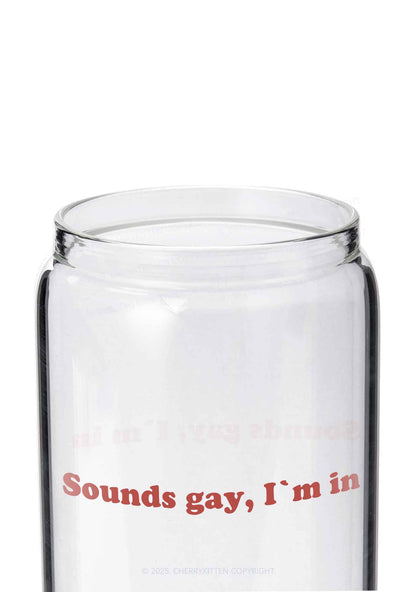 Sounds Gay Pride Y2K Printed Glass Cup Cherrykitten