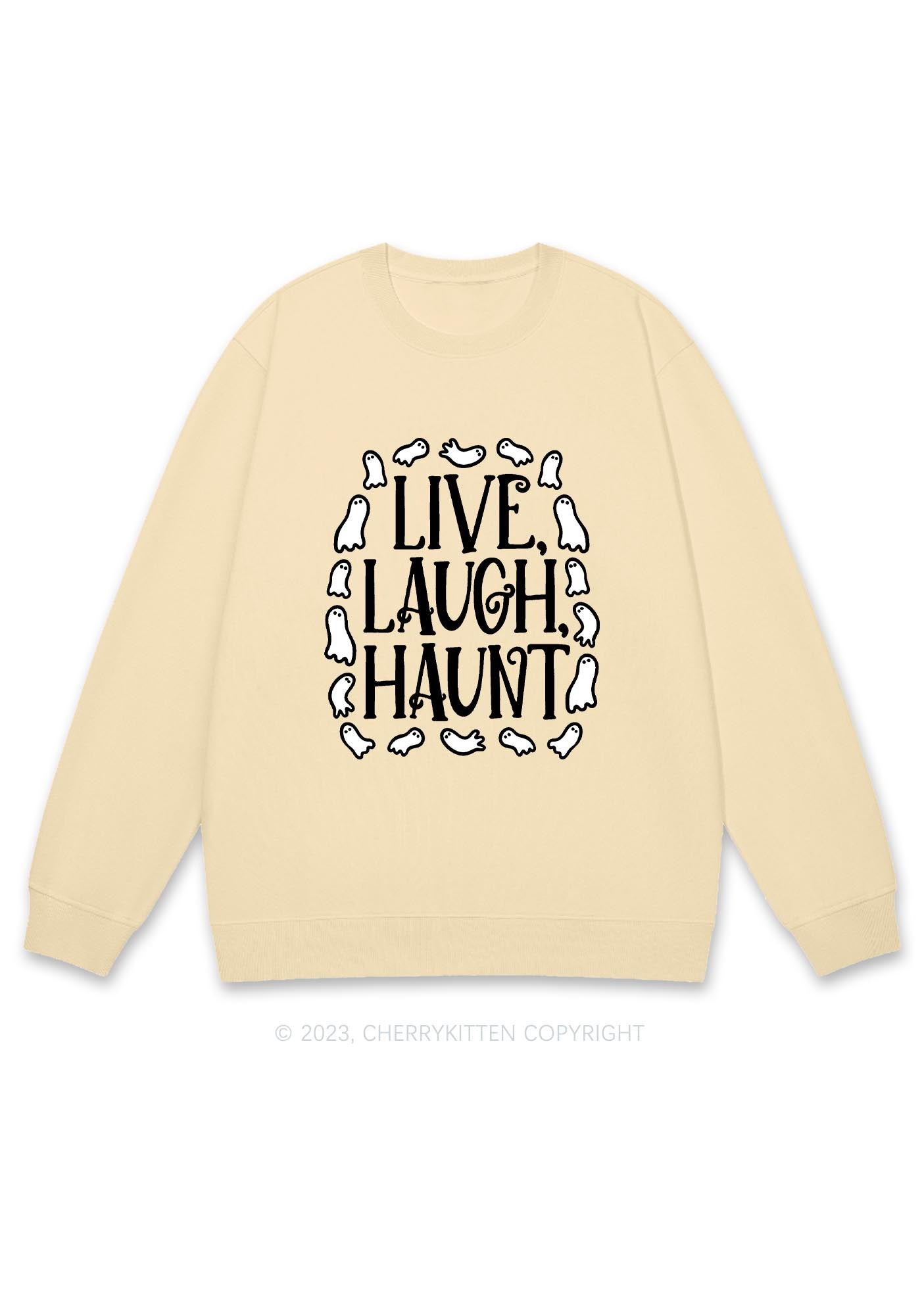Live Laugh Haunt Halloween Y2K Sweatshirt Cherrykitten