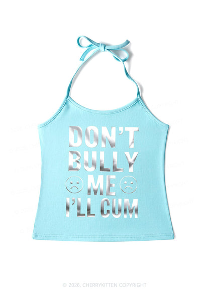 Dont Bully Me Silver Foil Printed Y2K Halter Neck Cami Cherrykitten