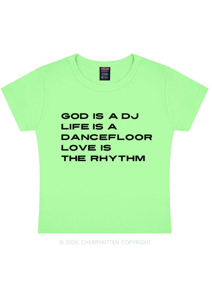 Love Is The Rhythm Y2K Baby Tee Cherrykitten