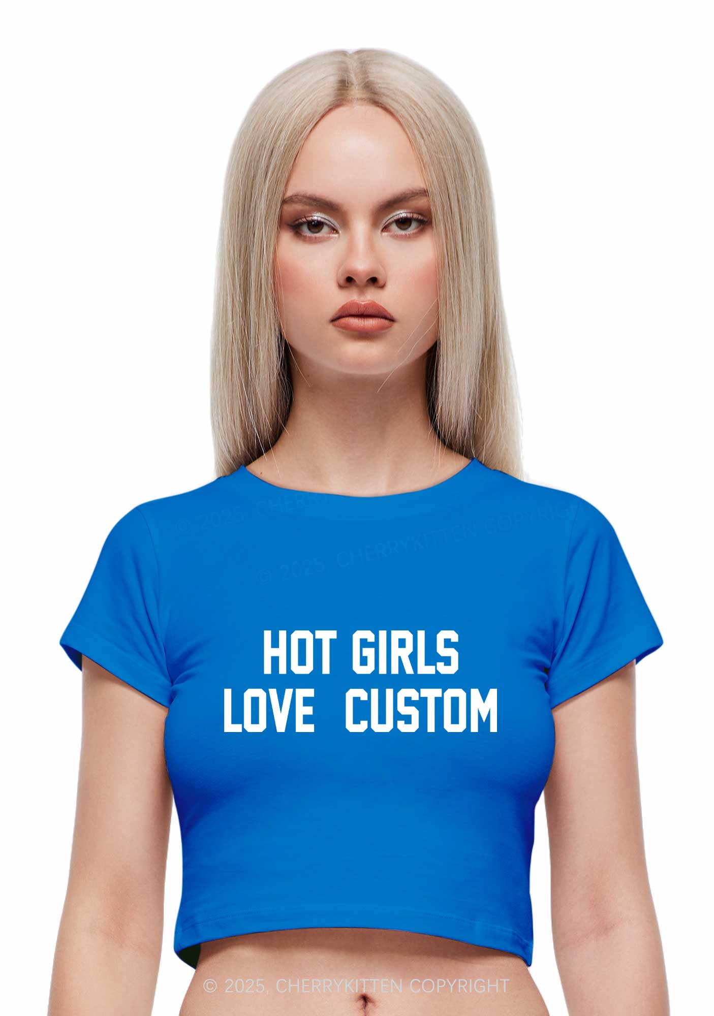 Hot Girls Love Custom Y2K Baby Tee Cherrykitten