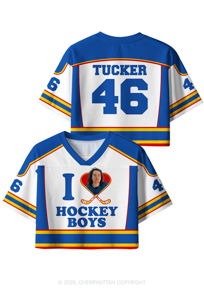 I Love Hockey Boy JT Y2K Crop Sport Jersey Shirts Cherrykitten