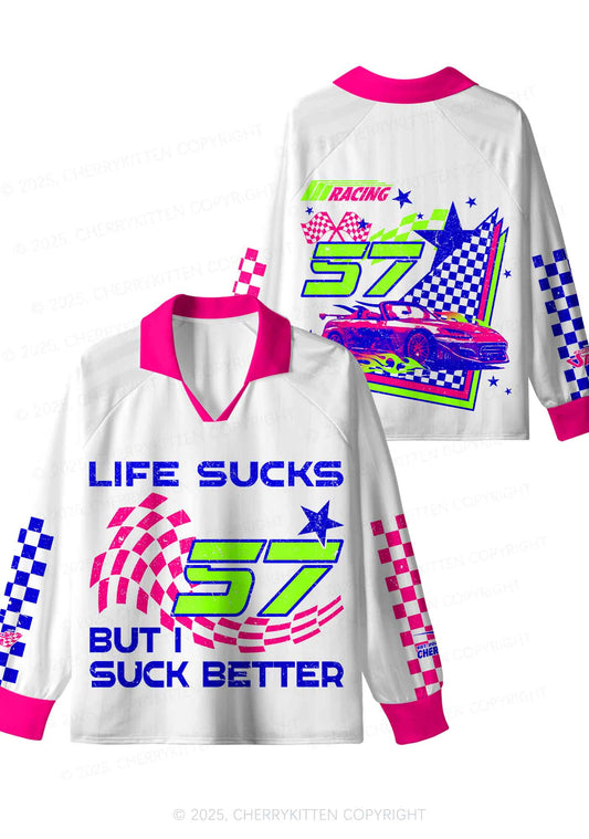 Custom Life Sucks Y2K Sport Long Sleeve Jersey Shirts Cherrykitten