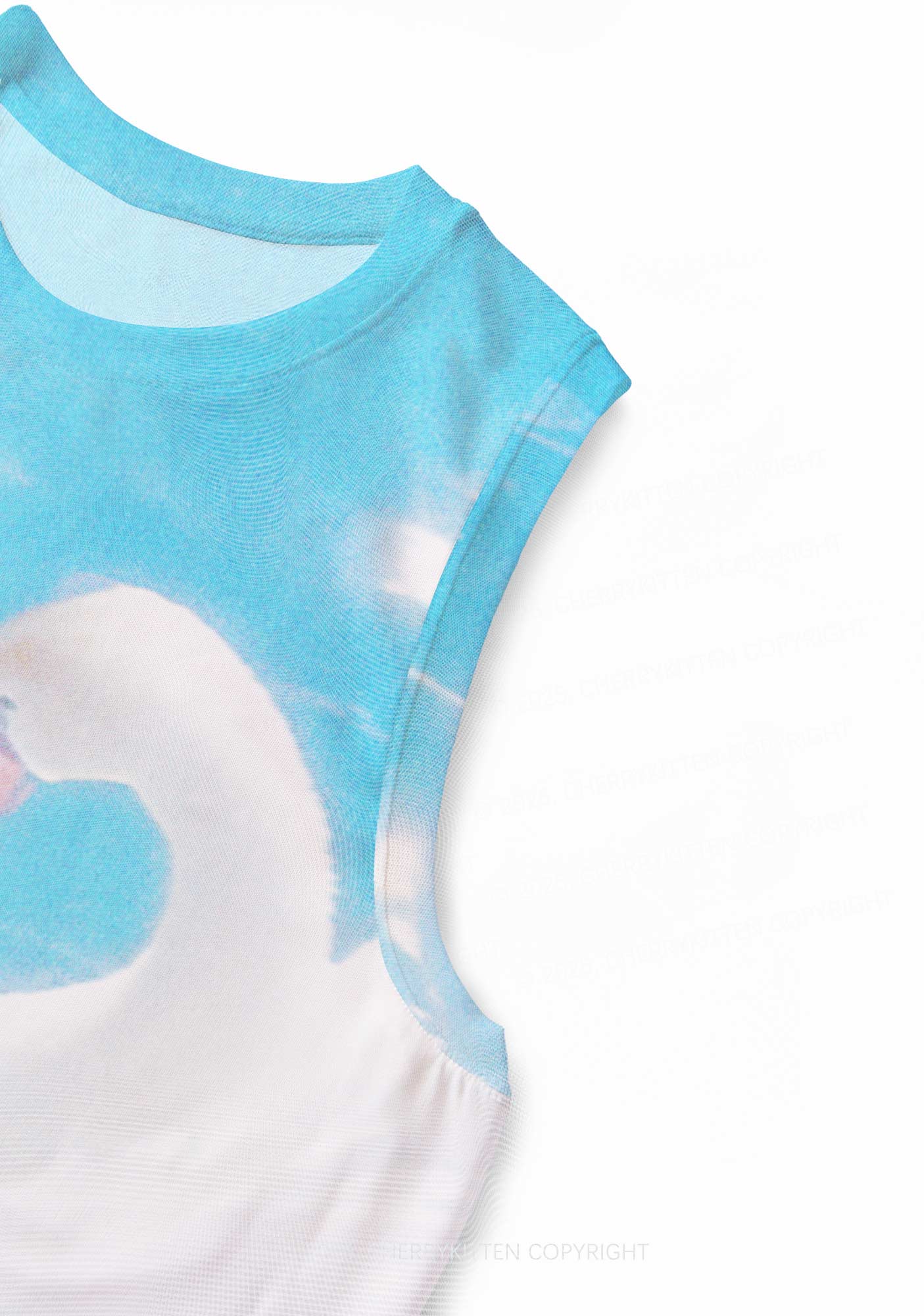 Swan Lovers Y2K Mesh Muscle Tank Cherrykitten