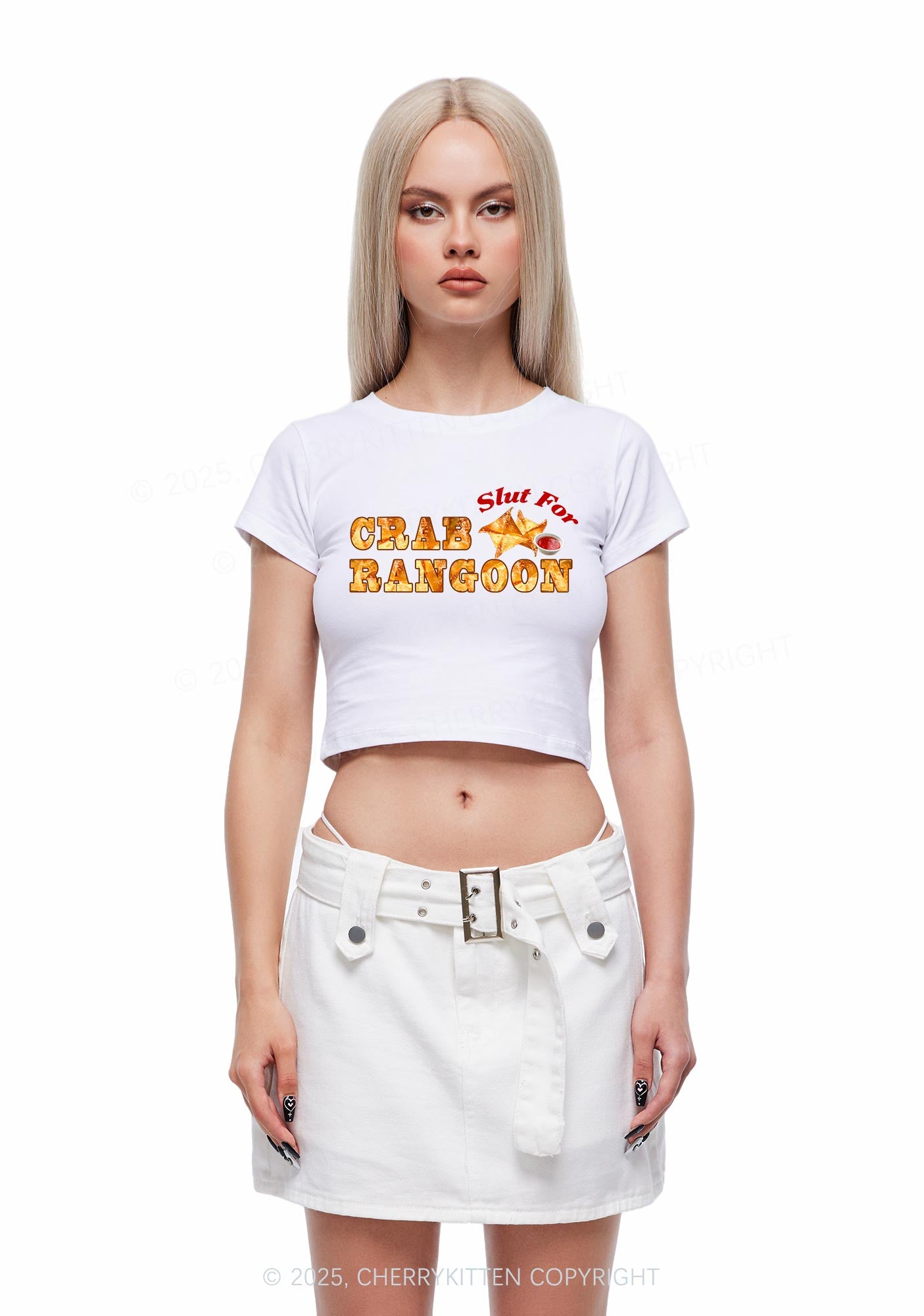 Slxt For Carb Rangoon Y2K Baby Tee Cherrykitten