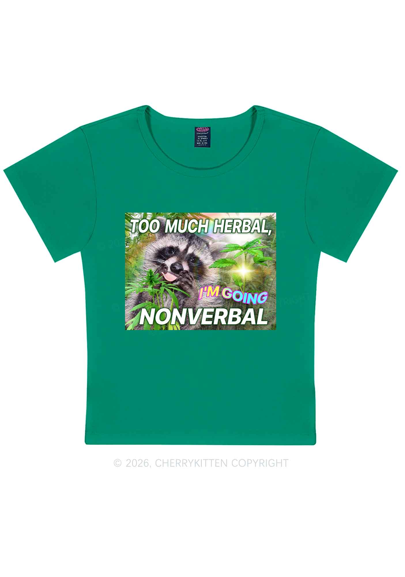 Im Going Nonverbal Y2K Baby Tee Cherrykitten