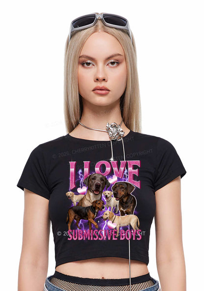 I Love S Dogs Y2K Baby Tee Cherrykitten