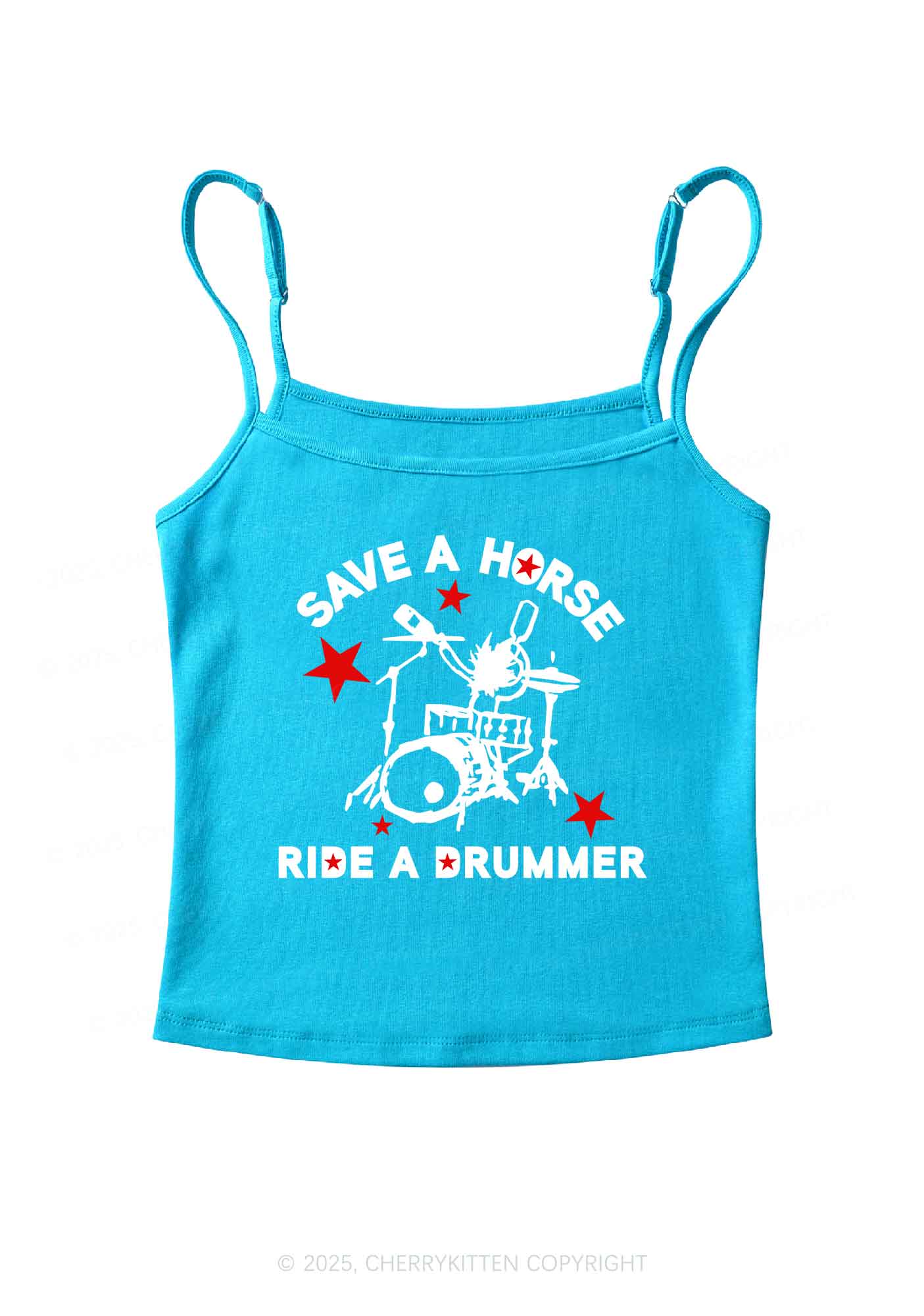 Save Horse Ride Drummer Y2K Spaghetti Strap Cami Cherrykitten