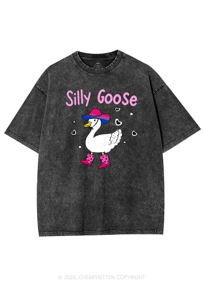 Silly Goose Bisexual Pride Y2K Shirts Washed Tee Cherrykitten