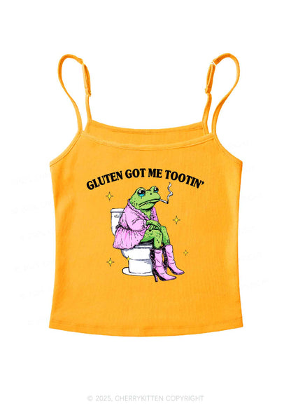 Gluten Got Me Tootin Y2K Spaghetti Strap Cami Cherrykitten