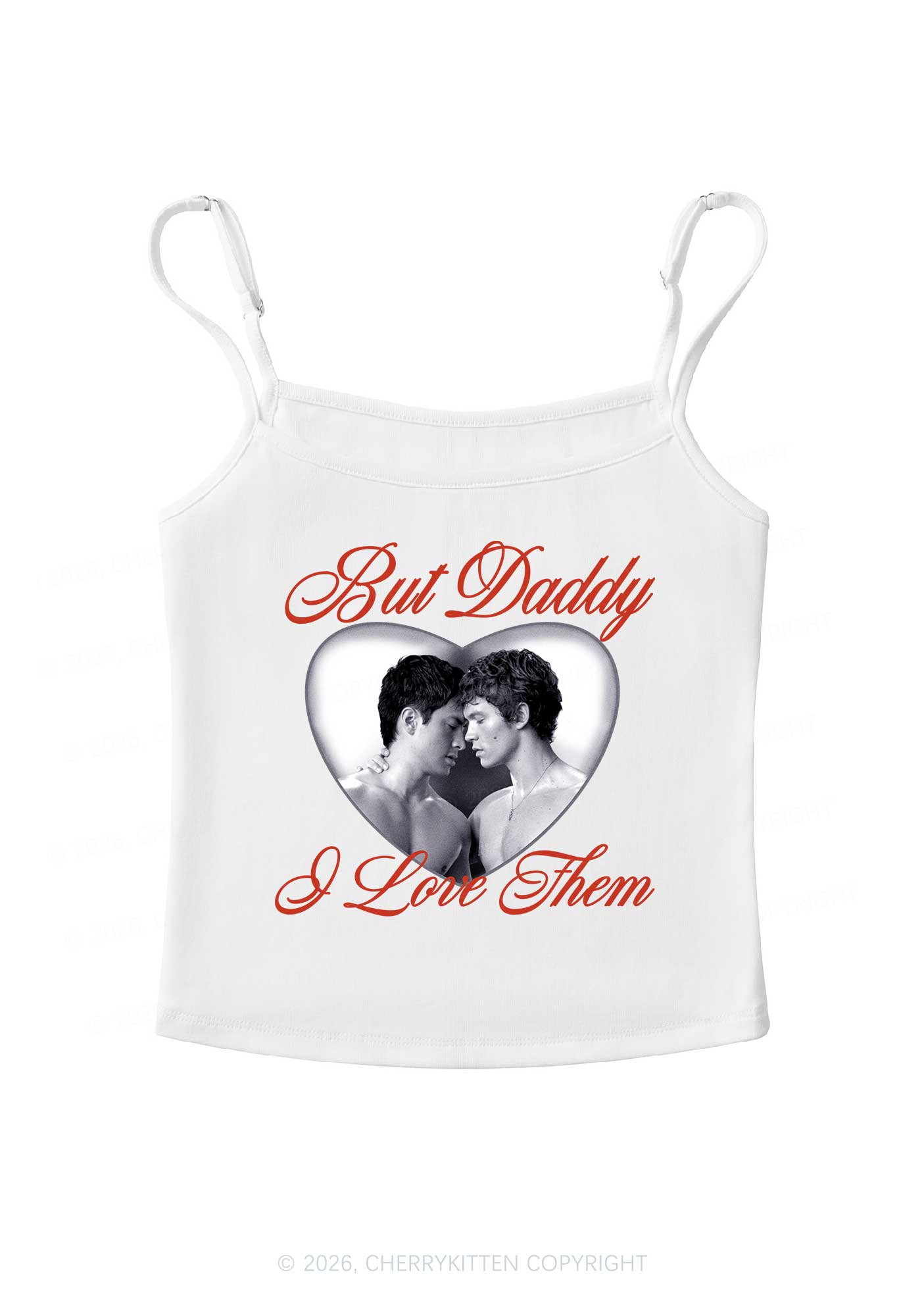 Retro But Daddy I Love Them HR Y2K Spaghetti Strap Cami Cherrykitten