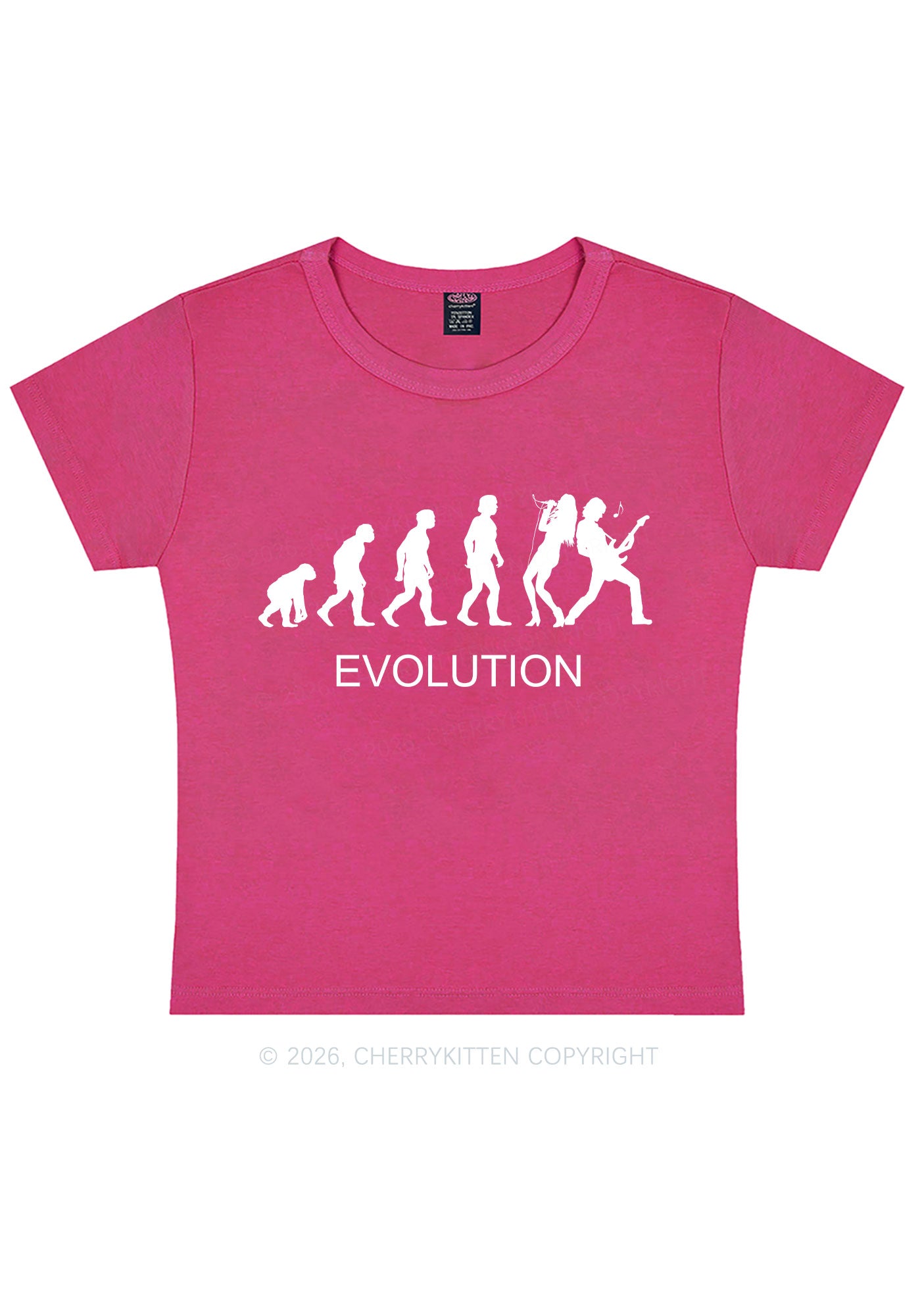 Evolution Rock Band Y2K Baby Tee Cherrykitten
