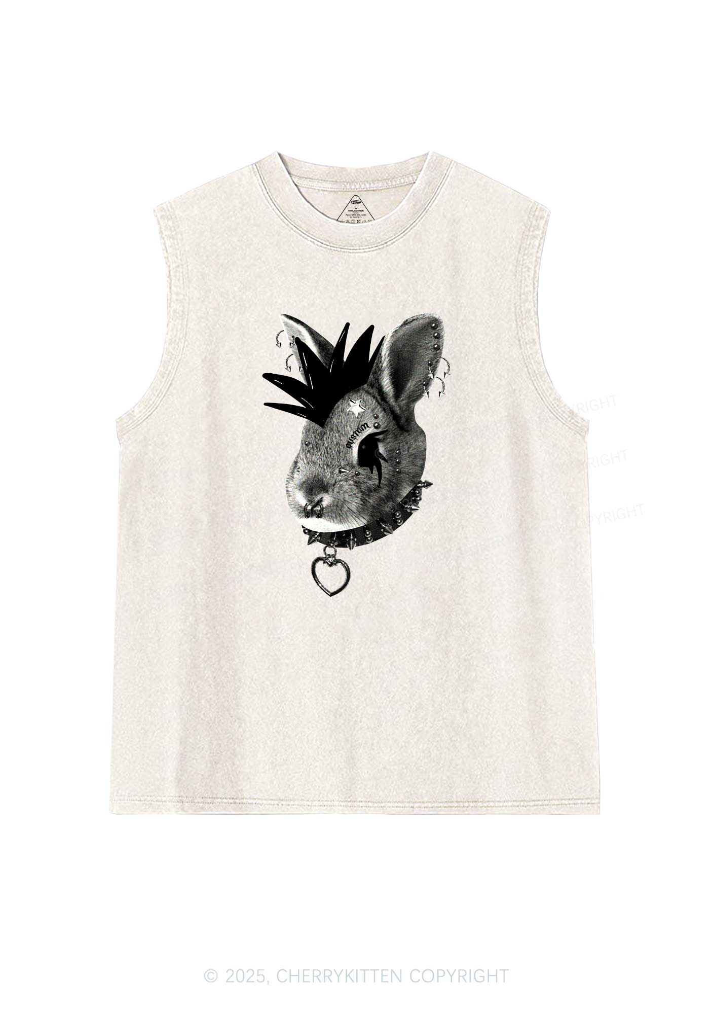 Custom Punk Pet Y2K Washed Muscle Tank Cherrykitten