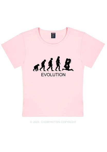 Lesbian Evolution Pride Y2K Baby Tee Cherrykitten