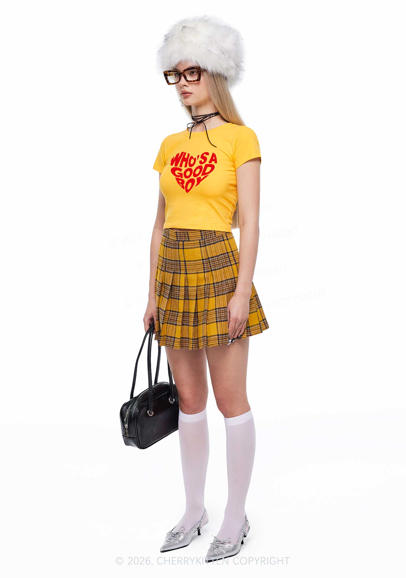 Whos A Good Boy Valentine's Day Y2K Baby Tee Cherrykitten