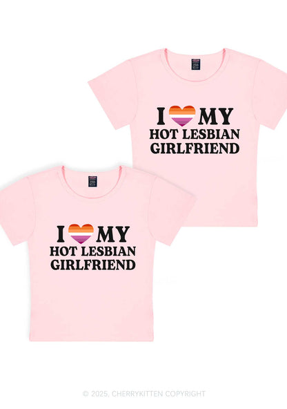 Love My Hot Lesbian GF Y2K Valentine's Day Baby Tee Cherrykitten