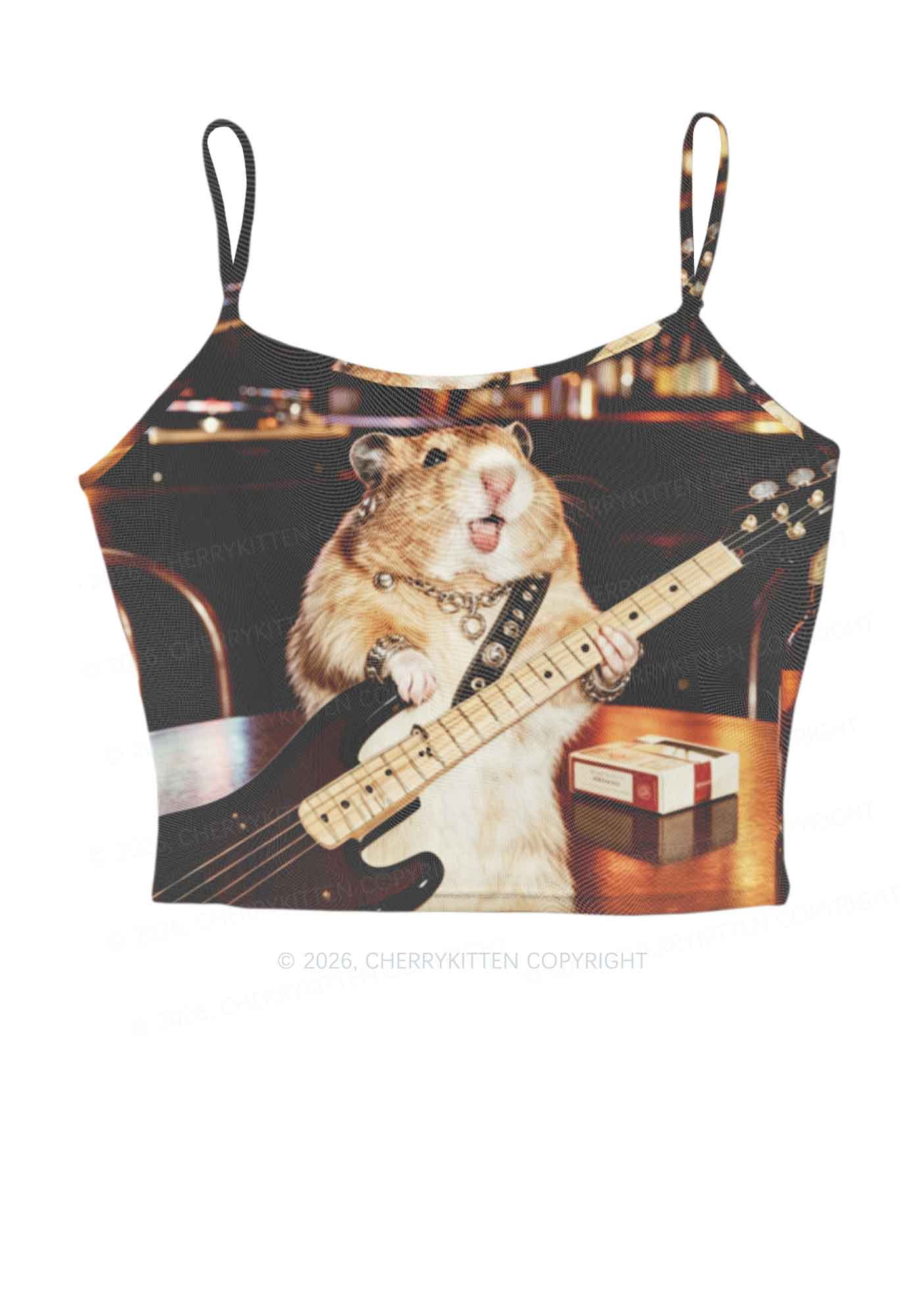 Hamster Bassist Techno Y2K Mesh Cami Tank Cherrykitten