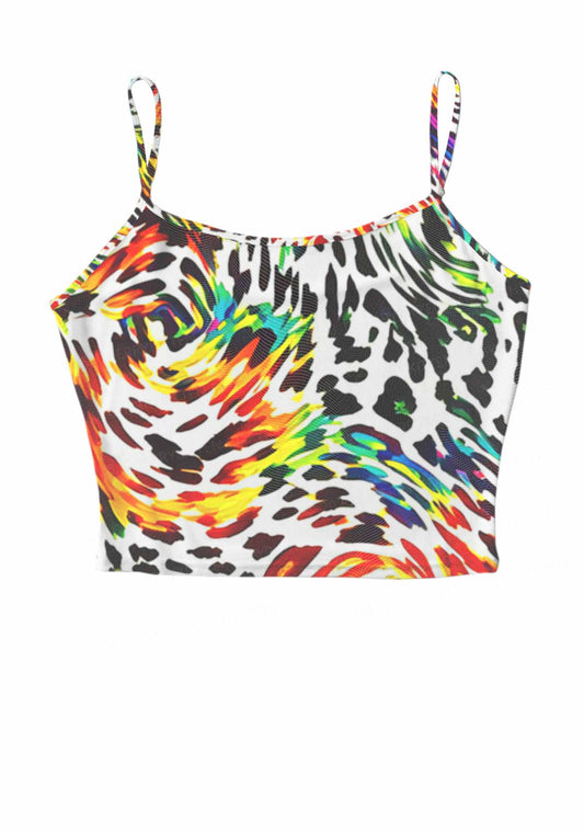 Rainbow Leopard Pride Y2K Mesh Cami Tank Cherrykitten