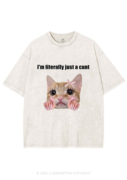 Im Literally Cxxt Y2K Shirts Washed Tee Cherrykitten