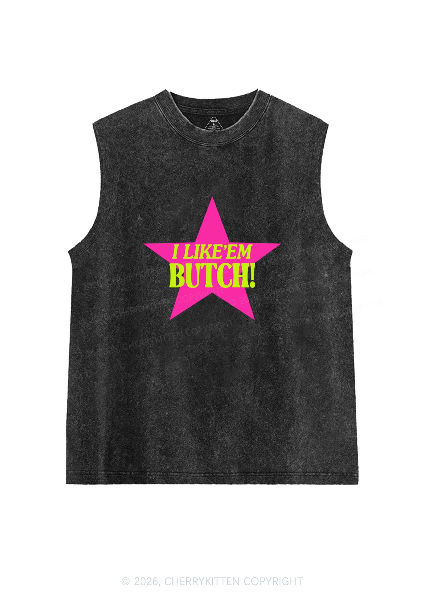 I Like Butch Pride Y2K Washed Muscle Tank Cherrykitten