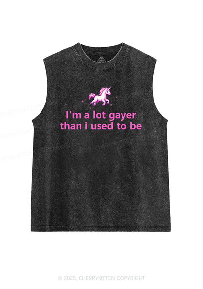 Im A Lot Gayer Pride Y2K Washed Muscle Tank Cherrykitten