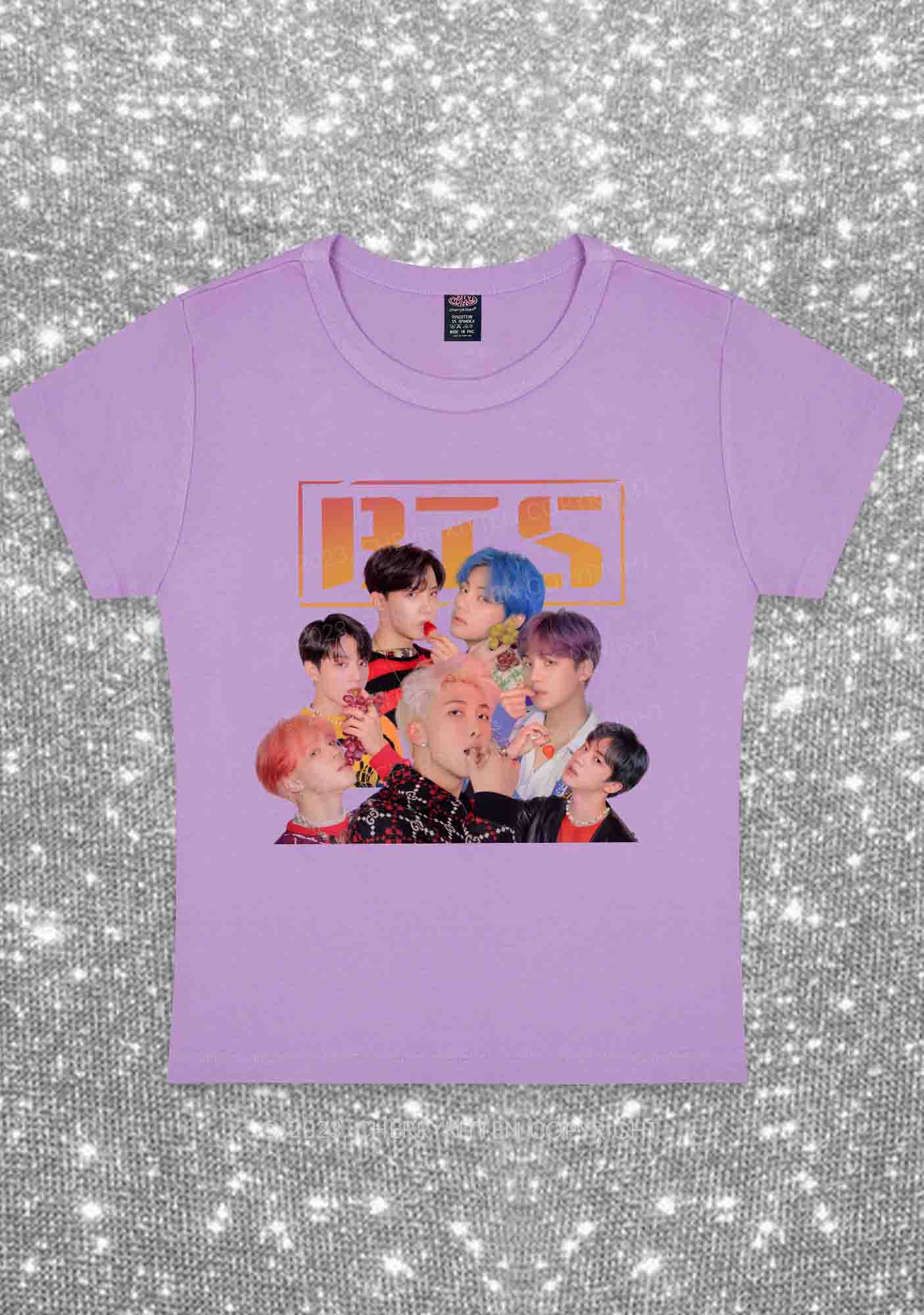 Fruit Bangtan Kpop Y2K Baby Tee Cherrykitten