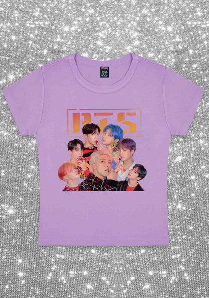 Fruit Bangtan Kpop Y2K Baby Tee Cherrykitten