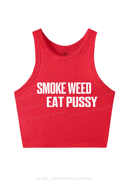 Smoke Wxxd Eat Puxxy Y2K Crop Tank Top Cherrykitten