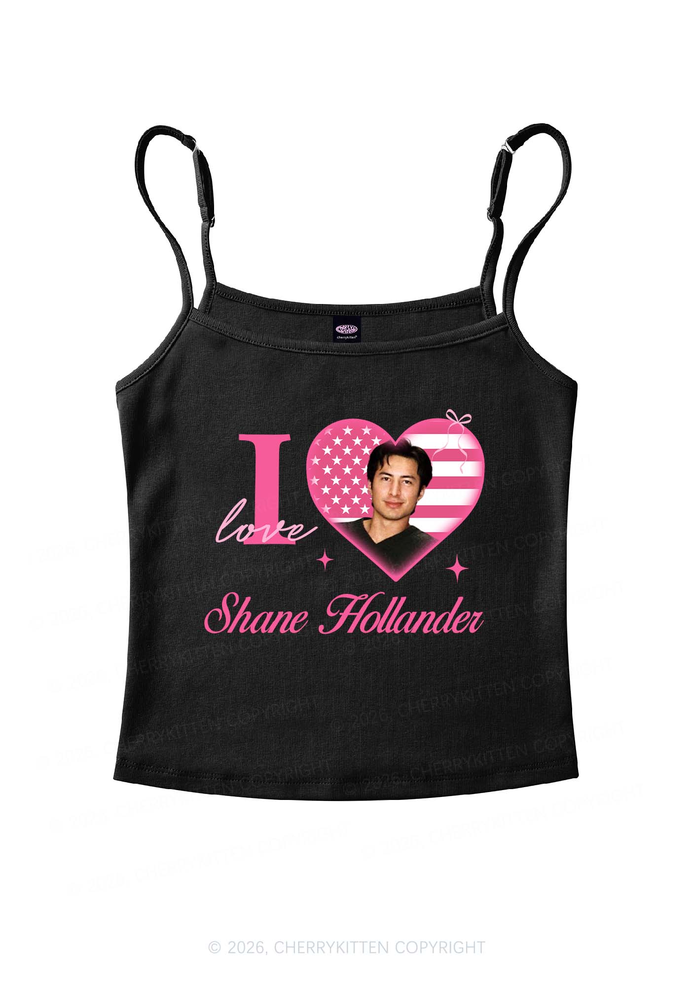 I Love SH HR Y2K Spaghetti Strap Cami Cherrykitten