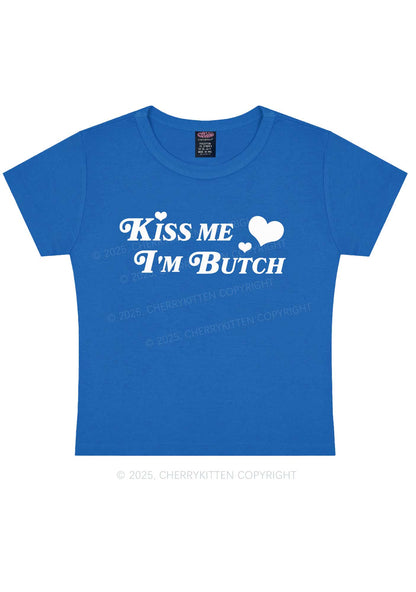 Kiss Me Im Butch Y2K Baby Tee Cherrykitten