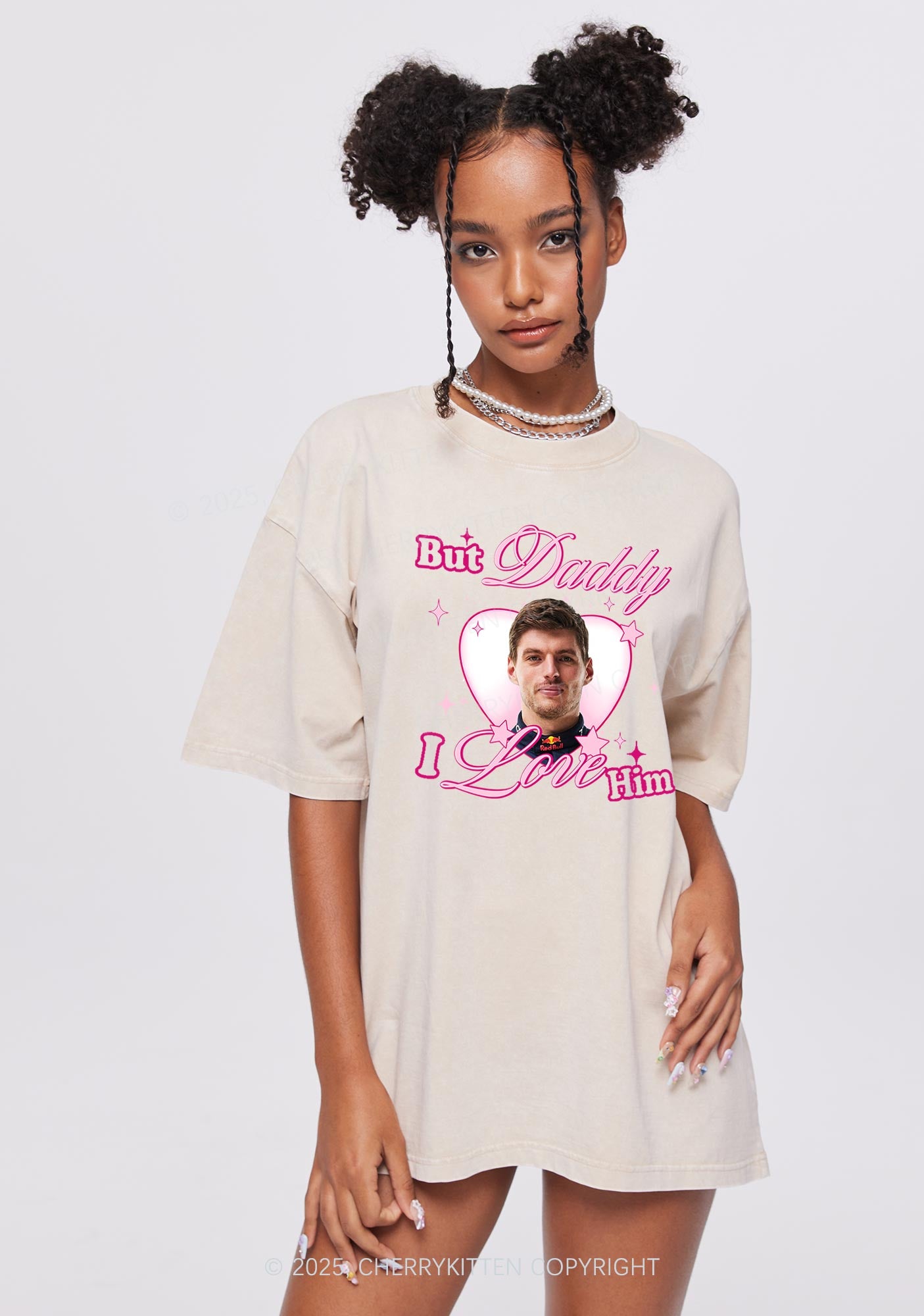 Daddy I Love The Driver Y2K Shirts Washed Tee Cherrykitten