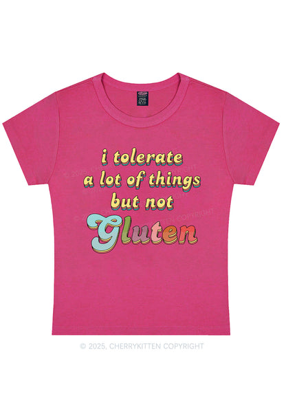 Tolerate Gluten Y2K Baby Tee Cherrykitten