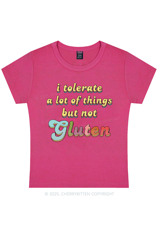 Tolerate Gluten Y2K Baby Tee Cherrykitten