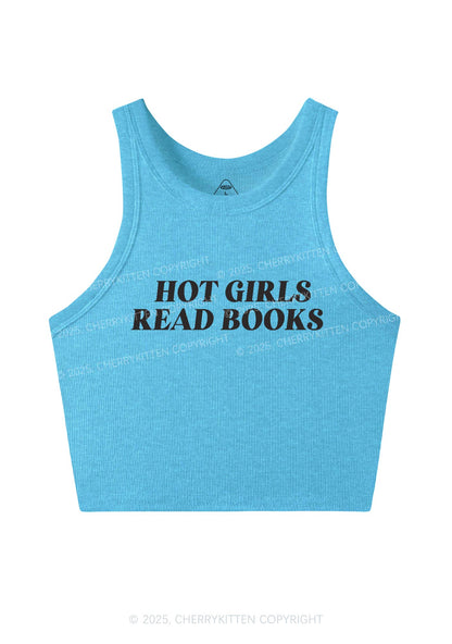 Hot Girls Read Books Y2K Crop Tank Top Cherrykitten
