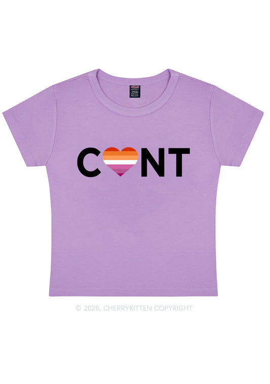 Lesbian Heart Cxxt Pride Y2K Baby Tee Cherrykitten
