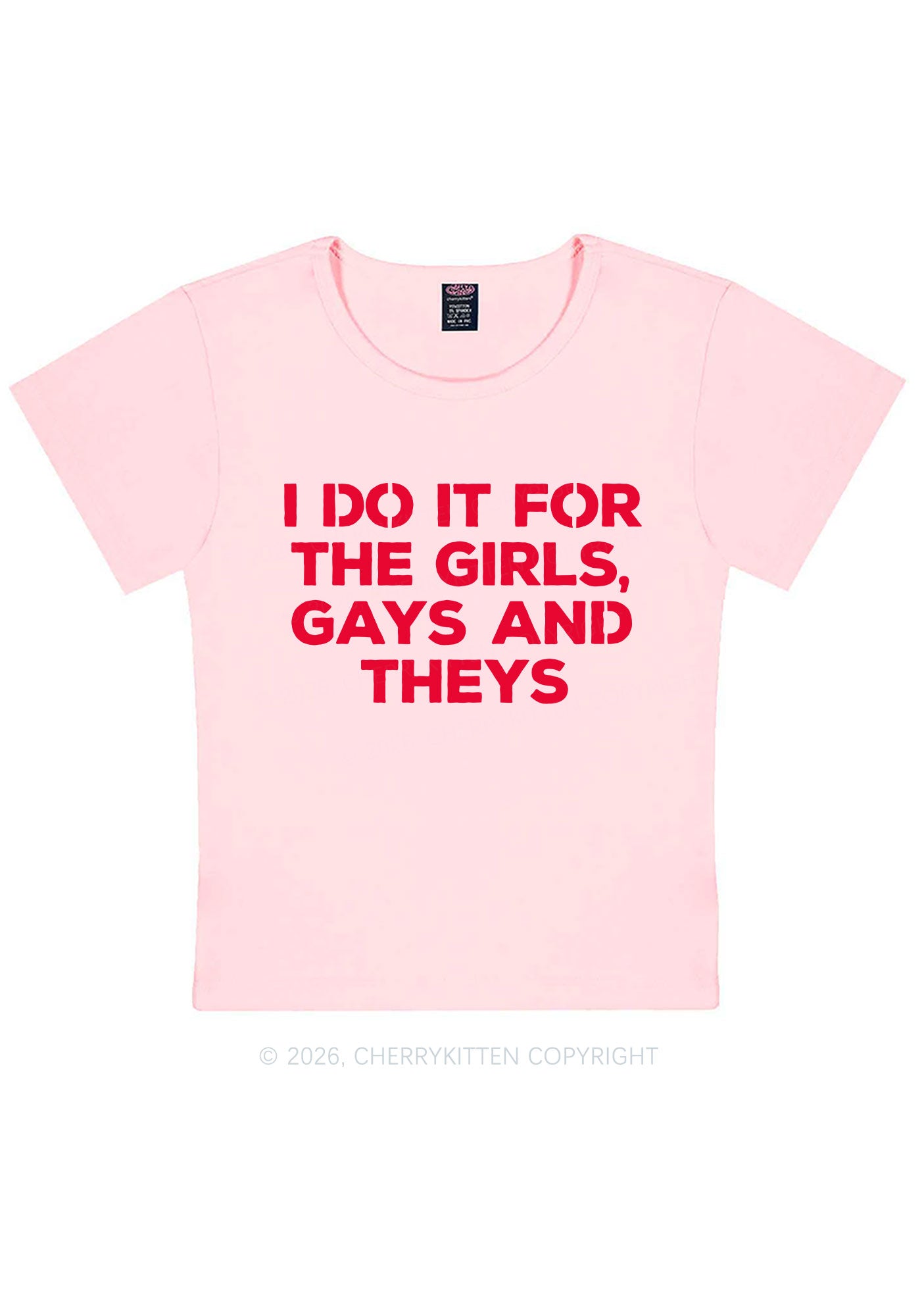 Girls Gays Theys Pride Y2K Baby Tee Cherrykitten
