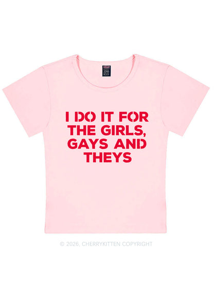 Girls Gays Theys Pride Y2K Baby Tee Cherrykitten