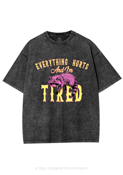 I Am Tried Y2K Shirts Washed Tee Cherrykitten