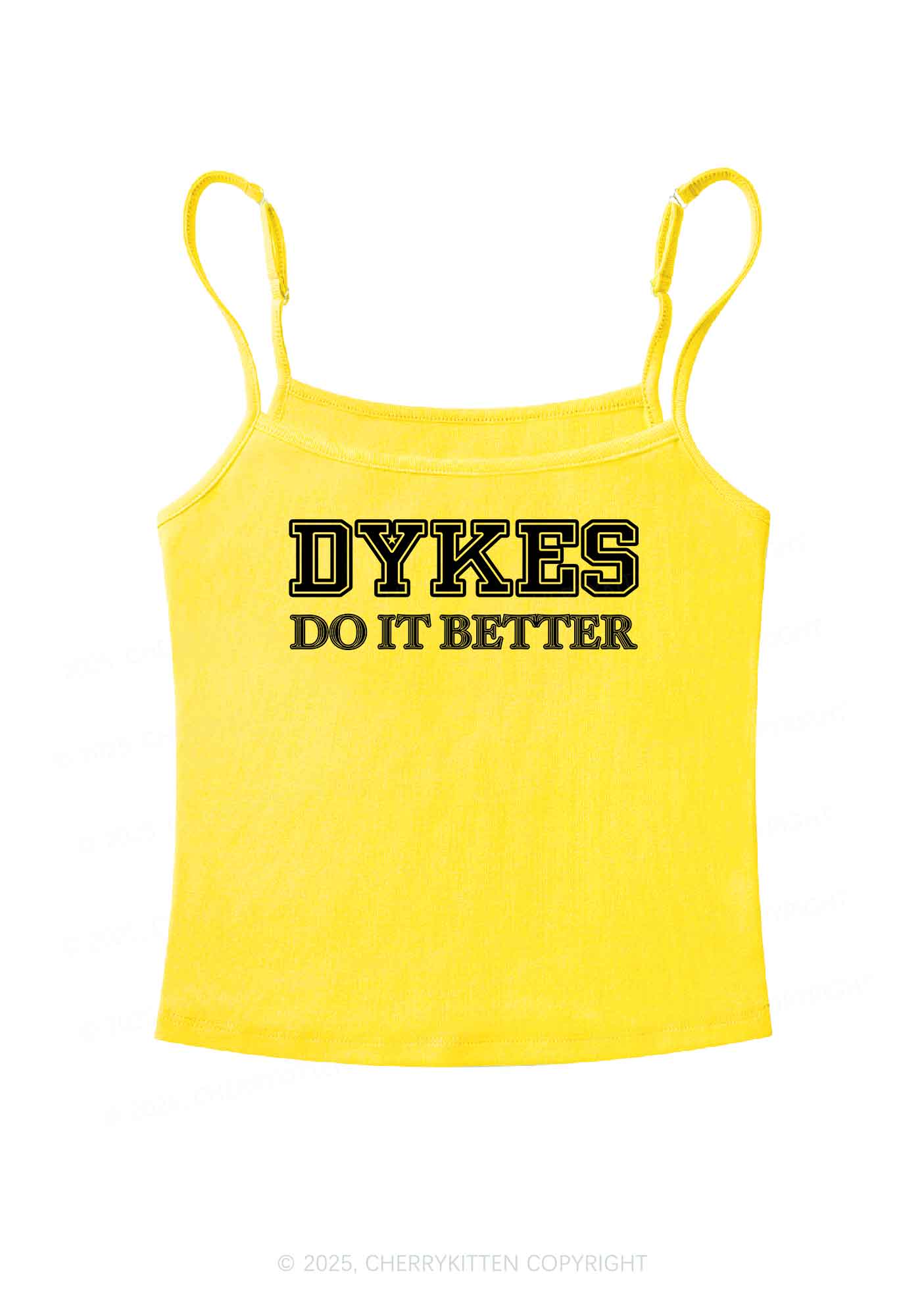 Dykes Do It Better Pride Y2K Spaghetti Strap Cami Cherrykitten