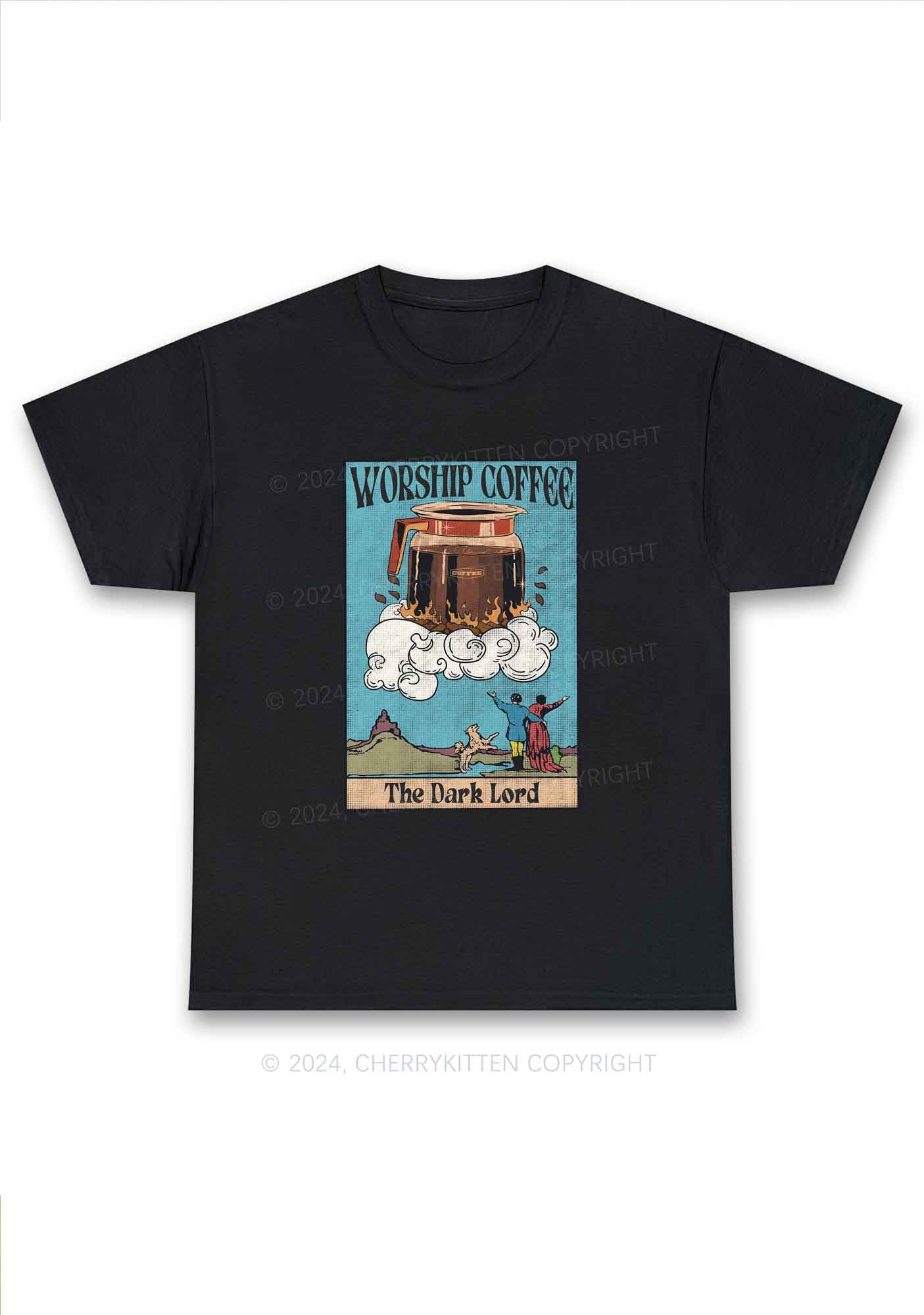 Worship Coffee Y2K Chunky Shirt Cherrykitten