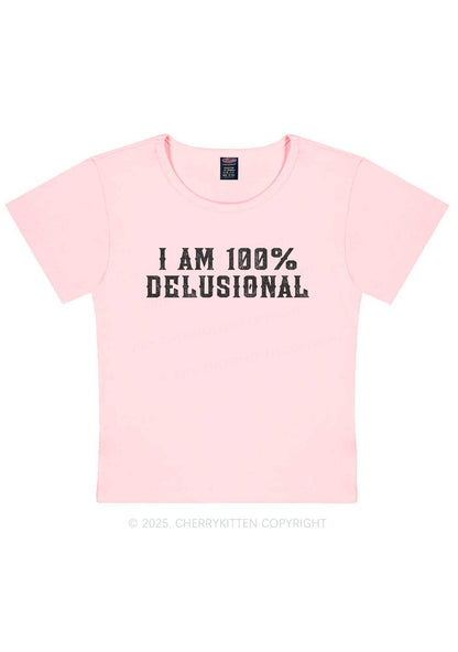 I Am Delusional Y2K Baby Tee Cherrykitten