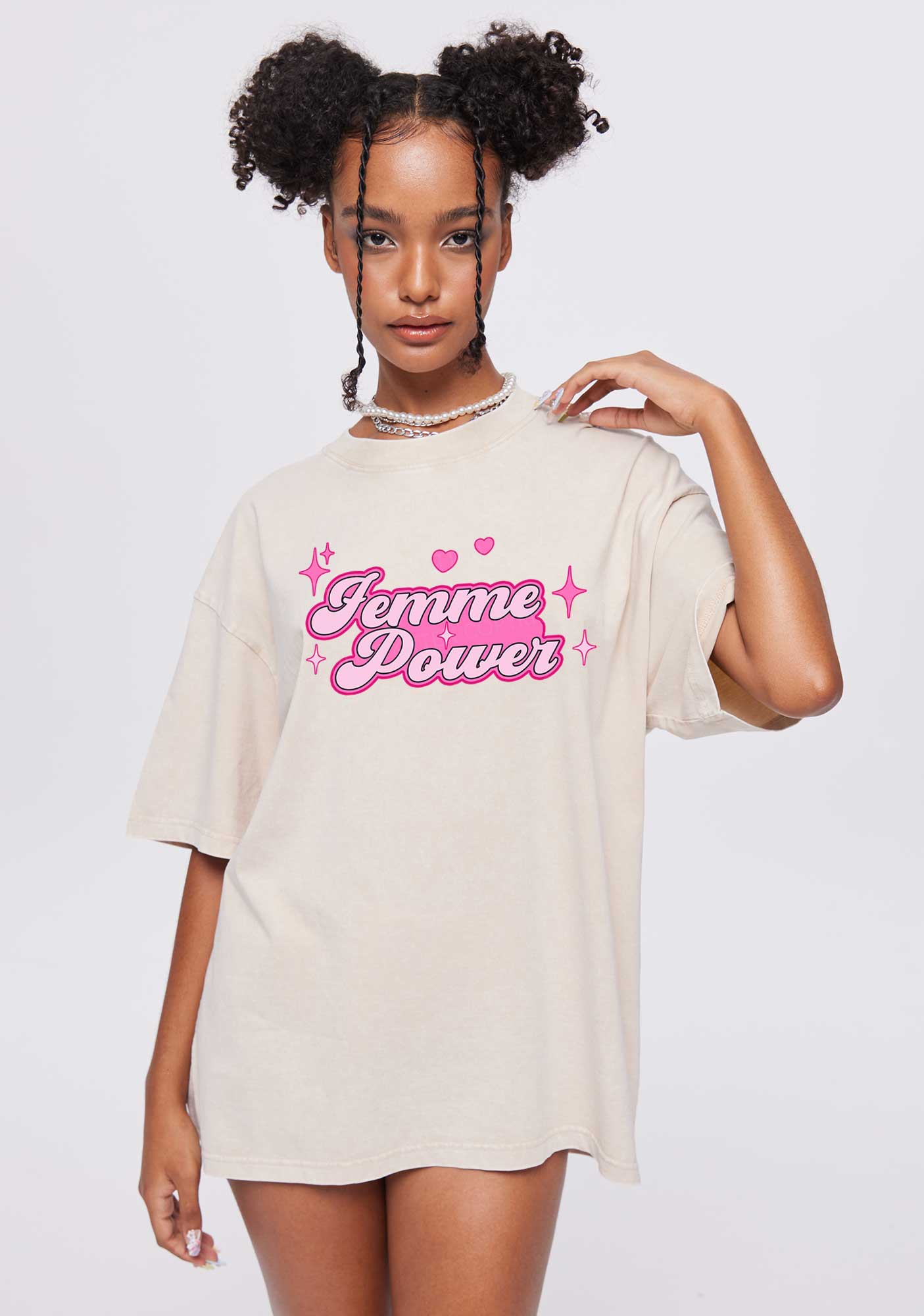 Femme Power Y2K Shirts Washed Tee Cherrykitten