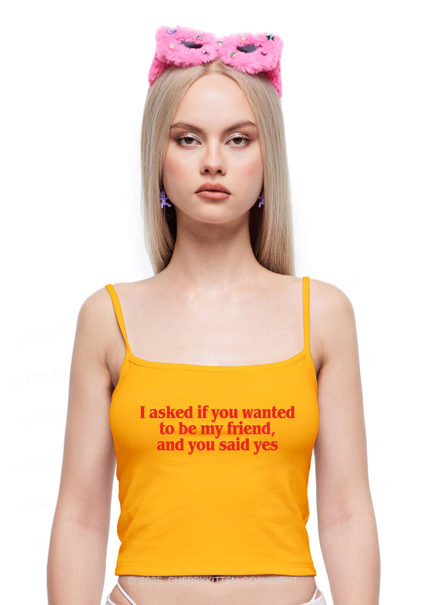 Be My Friend Y2K Spaghetti Strap Cami Cherrykitten