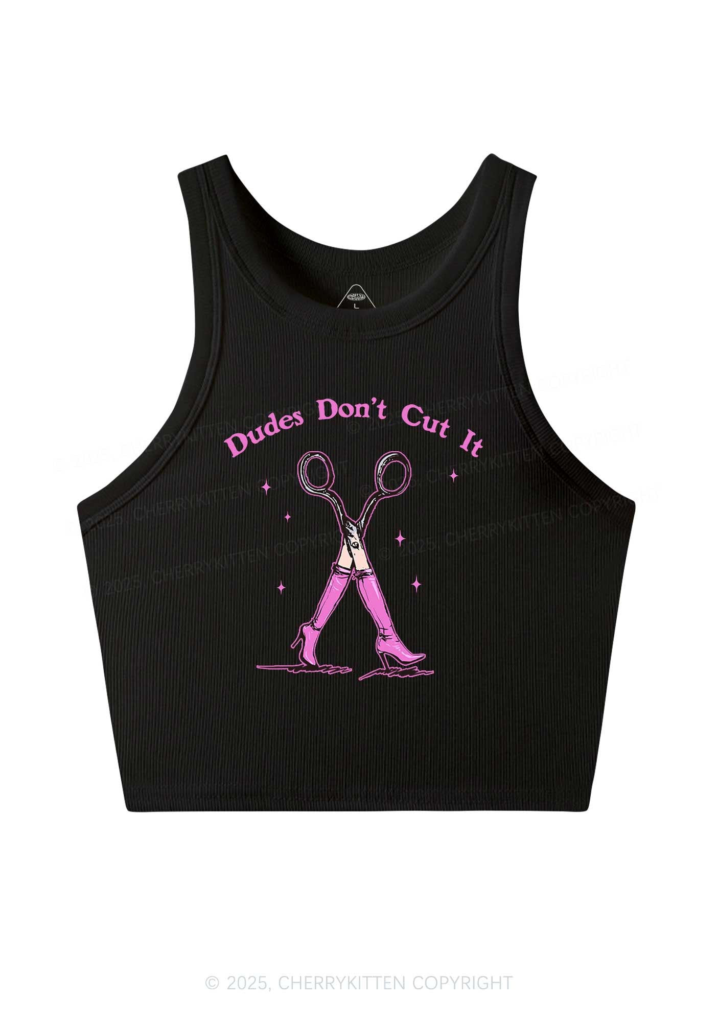 Dudes Dont Cut It Y2K Crop Tank Top Cherrykitten