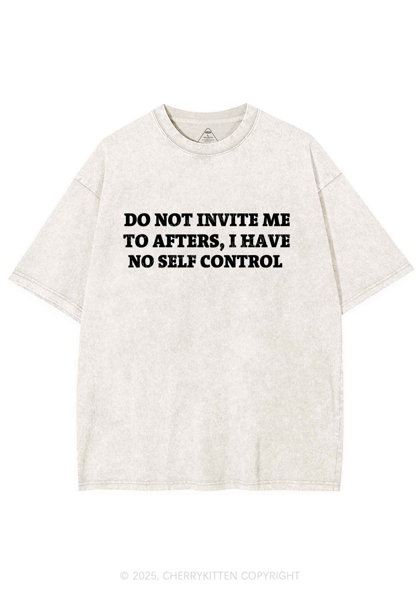 No Self Control Y2K Shirts Washed Tee Cherrykitten