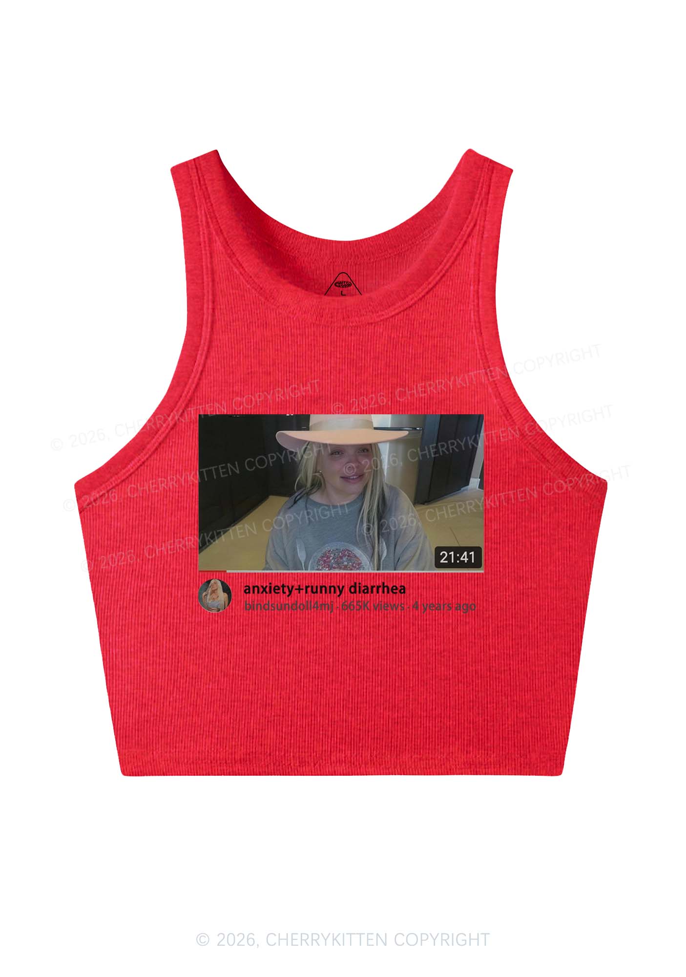 Anxiety Diarrhea Y2K Crop Tank Top Cherrykitten