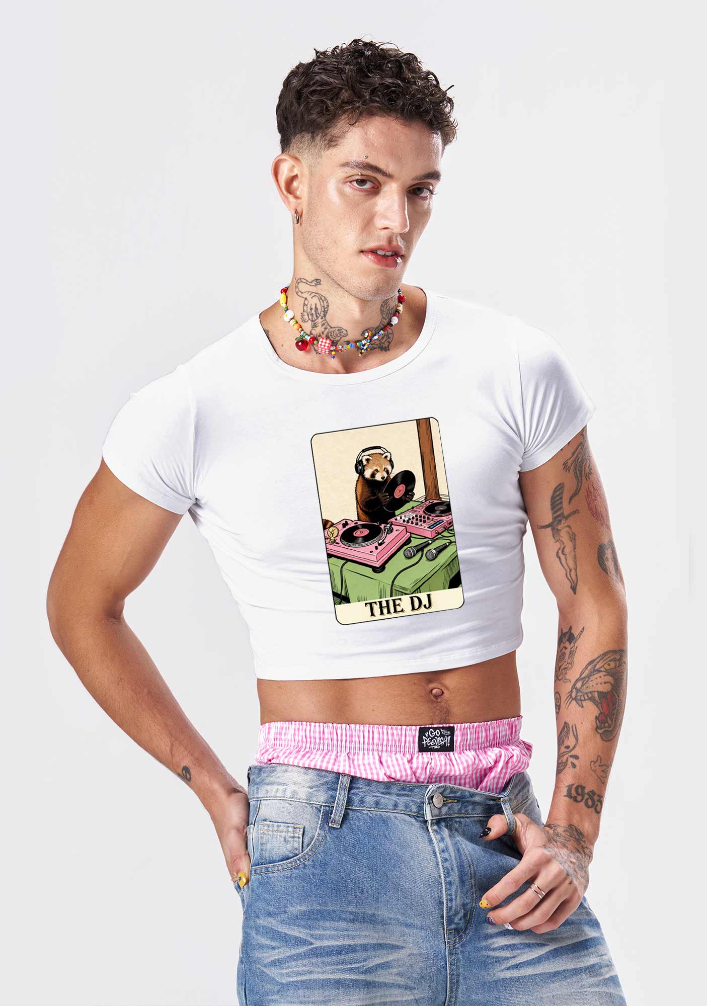 The DJ Raccoon Y2K Baby Tee Cherrykitten