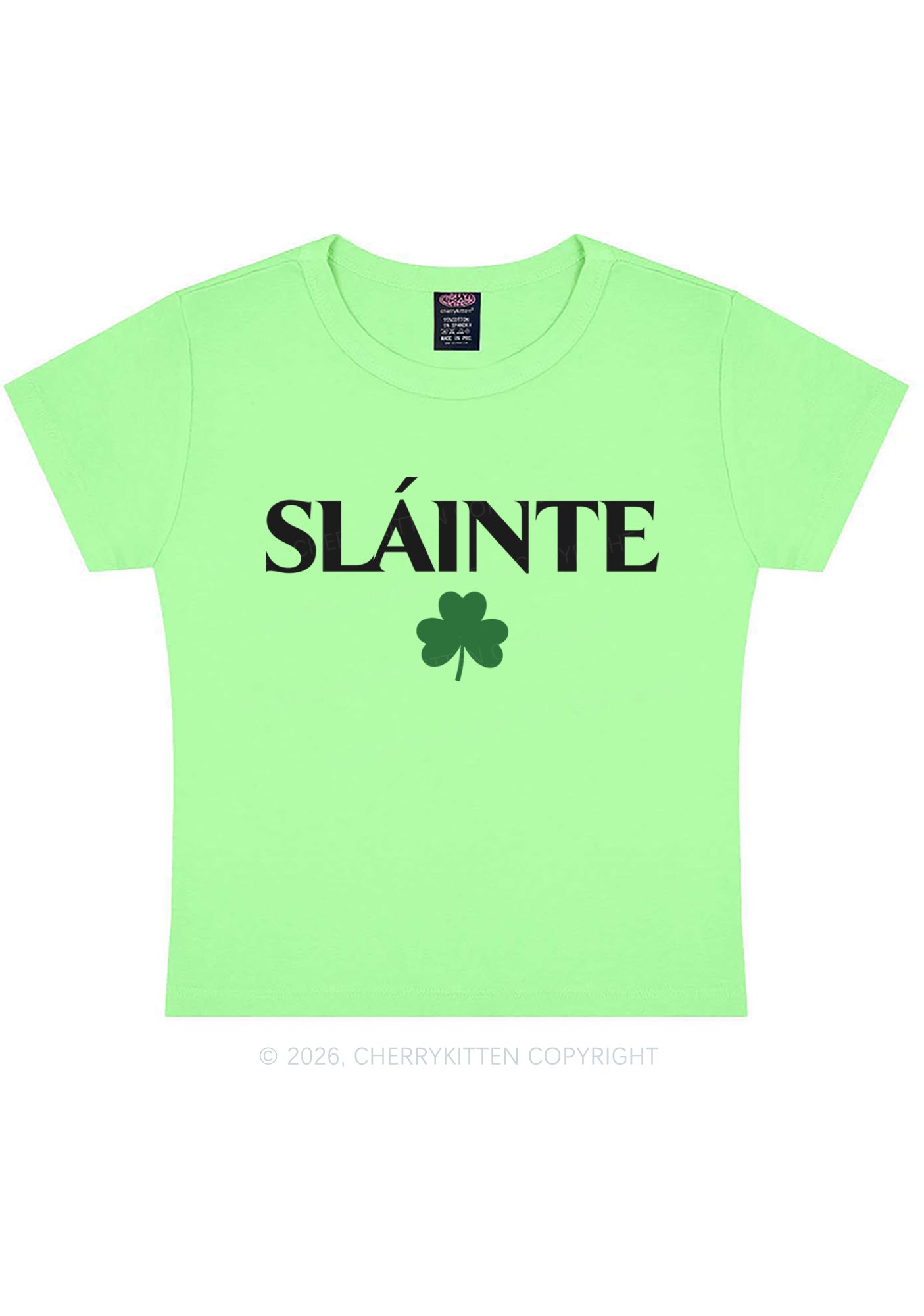 Slainte St Patricks Y2K Baby Tee Cherrykitten