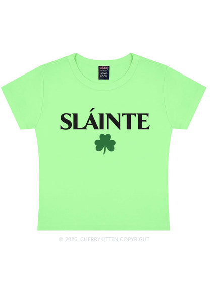 Slainte St Patricks Y2K Baby Tee Cherrykitten